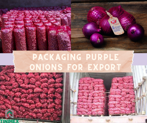 packaging purple onions
